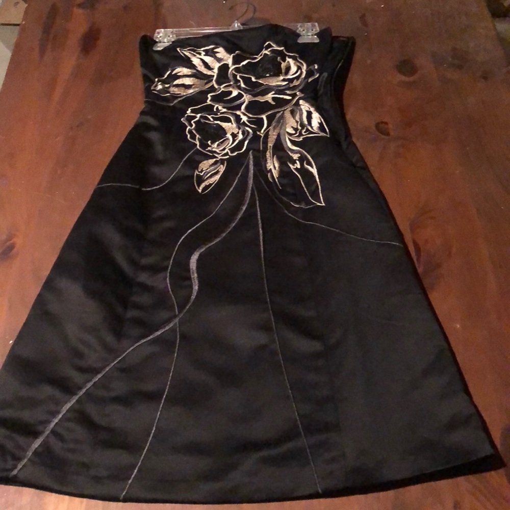 Black satin dress